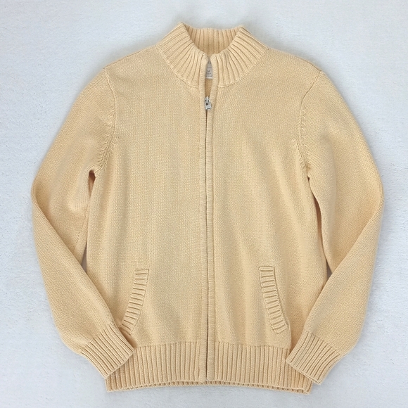 Appleseed's Sweaters - Appleseed's Cardigan Soft Yellow Zip Up Long Sleeve Sweater M